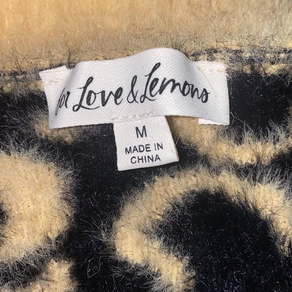 For love & Lemons  leopard faux fur Franki cropped sweater - Picture 6 of 15